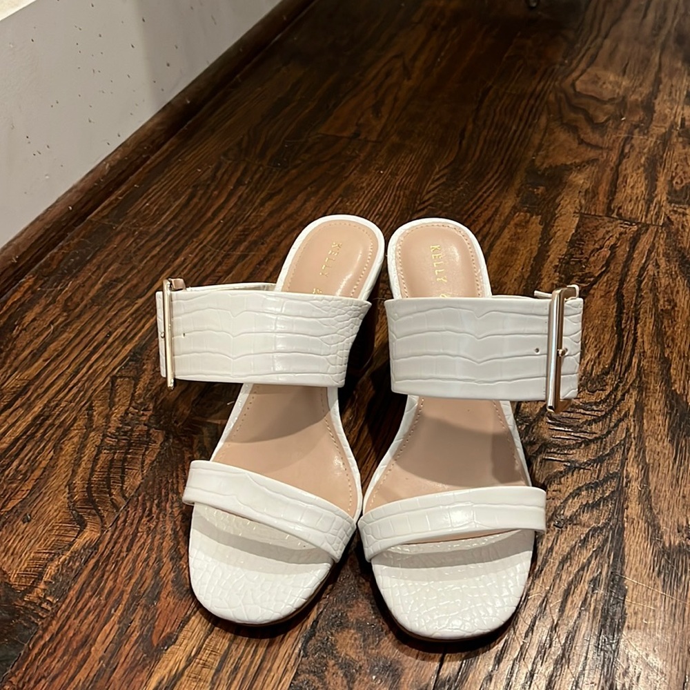 LIKE NEW White Croc Heels